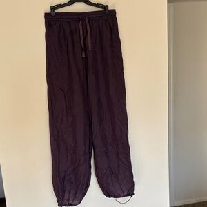 Urban Outfitters Purple Balloon Parachute Baggy Pants Wide Leg Cinch Joggers